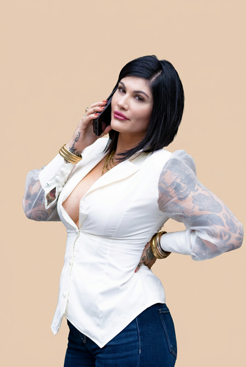 Jennie working a deal on the phone